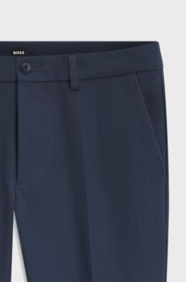Slim-fit trousers in four-way stretch fabric, Dark Blue