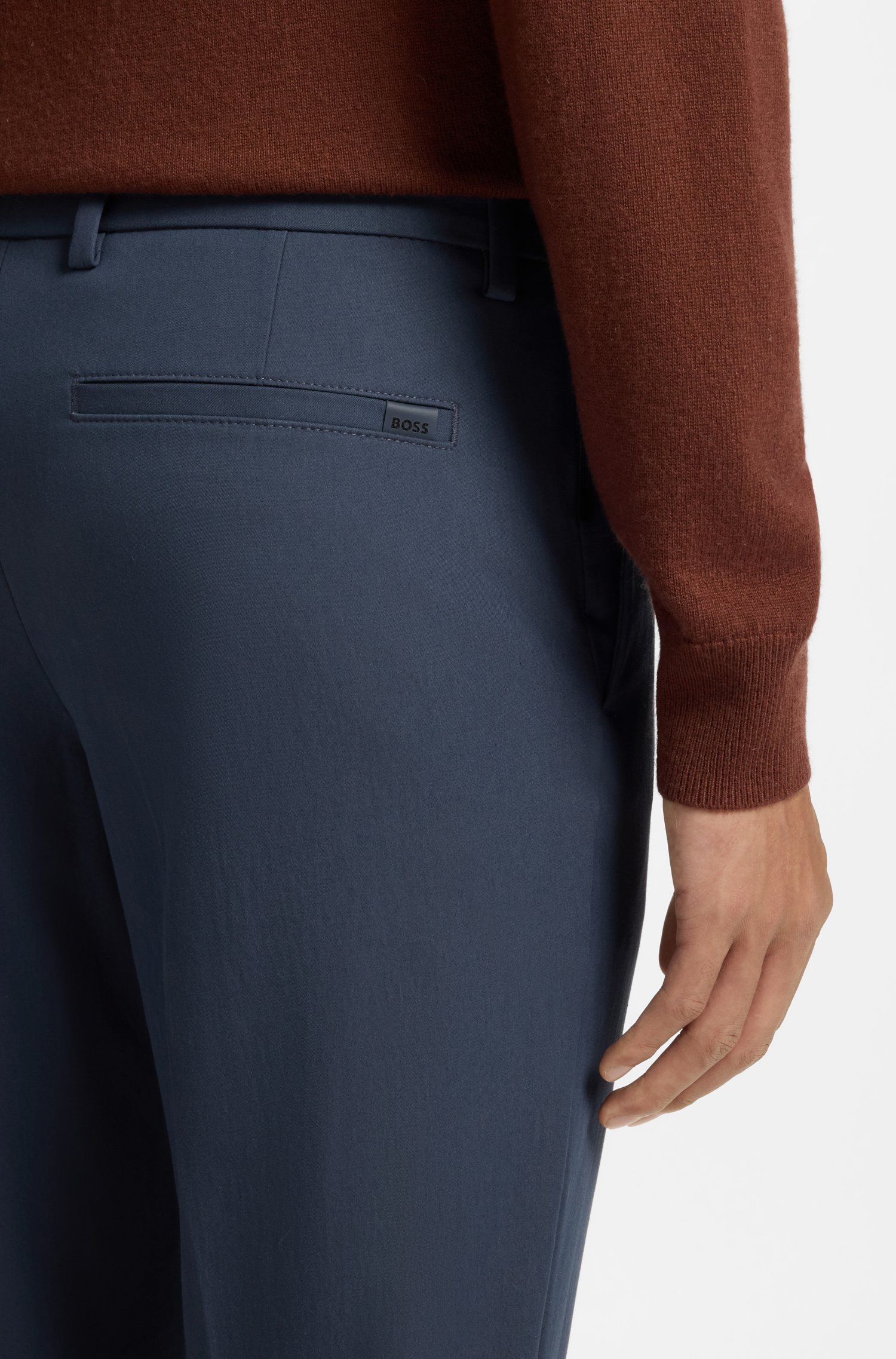 Boss Slim-fit trousers in four-way stretch fabric byxor herr – bild 3