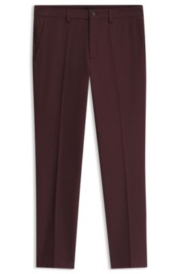 Slim-fit trousers in four-way stretch fabric, Brown
