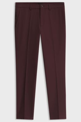 Slim-fit trousers in four-way stretch fabric, Brown