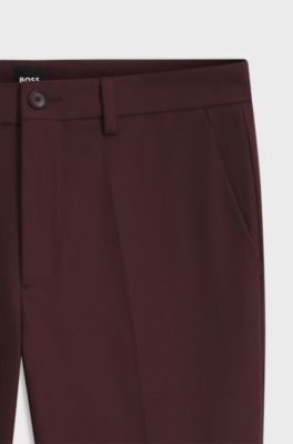Slim-fit trousers in four-way stretch fabric, Brown