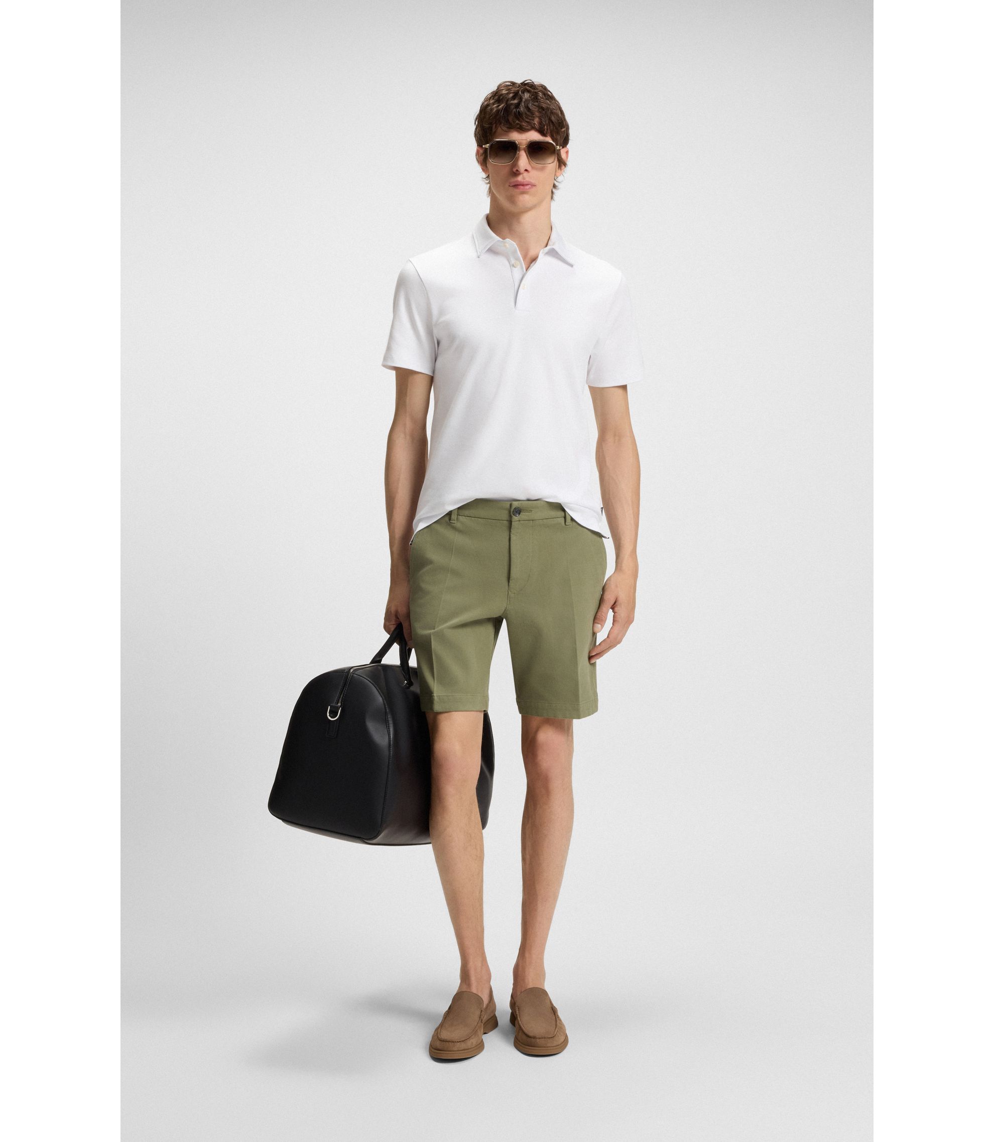 BOSS - スリムフィット ショートパンツ ストラクチャード