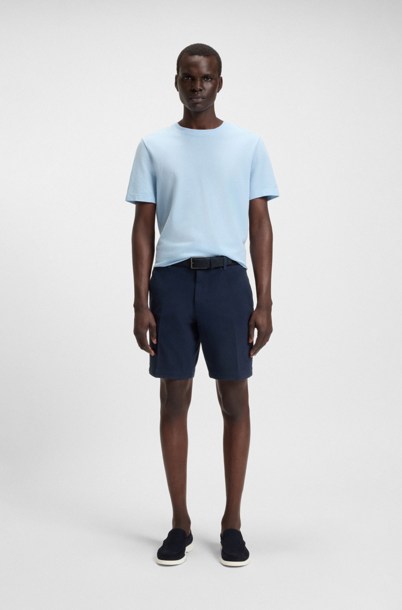 HUGO BOSS◆ストレッチコットン スリムフィット ショートパンツ BOSS - スリムフィット ショートパンツ ストラクチャード