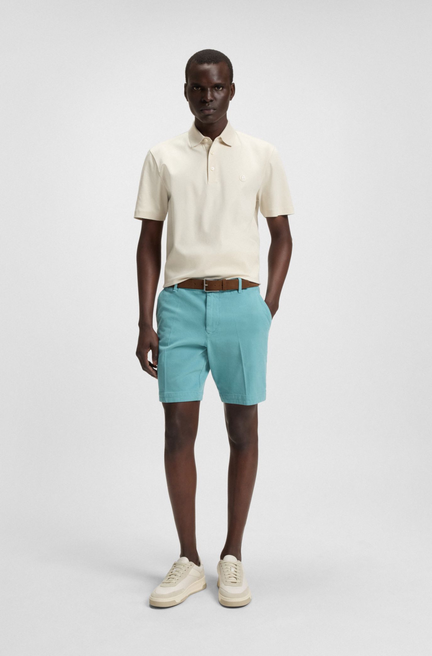 HUGO BOSS◆ストレッチコットン スリムフィット ショートパンツ BOSS - スリムフィット ショートパンツ ストラクチャード