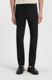 Slim-fit twill Delaware-broek van een katoenmix, Zwart