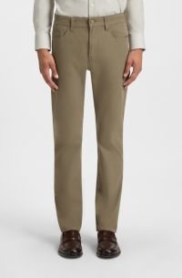 Slim-fit twill Delaware-broek van een katoenmix, Lichtbruin