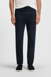 Delaware Slim-Fit Hose aus Baumwoll-Mix mit Twill-Struktur, Dunkelblau