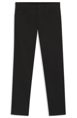 Maine regular-fit trousers in cotton-blend satin, Black