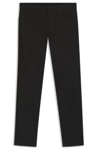 Maine regular-fit trousers in cotton-blend satin, Black