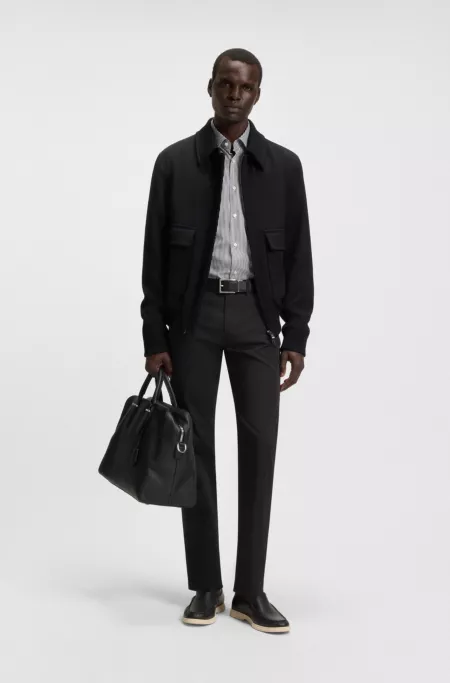 Maine regular-fit trousers in cotton-blend satin