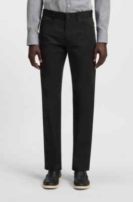 Maine regular-fit trousers in cotton-blend satin, Black