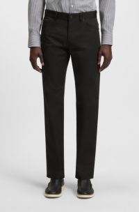 Maine regular-fit broek in satijn van een katoenmix, Zwart