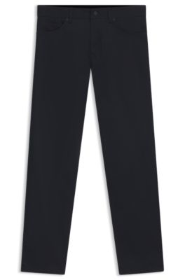 Regular-Fit Maine Satin-Hose aus Baumwoll-Mix, Dunkelblau