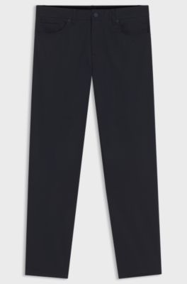 Maine regular-fit trousers in cotton-blend satin, Dark Blue