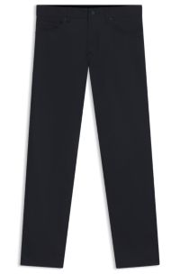 Maine regular-fit trousers in cotton-blend satin, Dark Blue