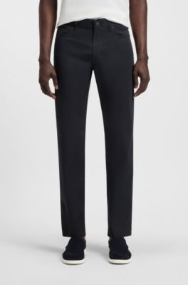 Maine regular-fit trousers in cotton-blend satin, Dark Blue