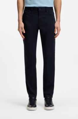 Maine regular-fit trousers in cotton-blend satin, Dark Blue