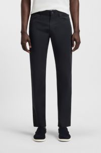 Maine regular-fit broek in satijn van een katoenmix, Donkerblauw