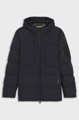Water-repellent parka jacket with down filling, Dark Blue