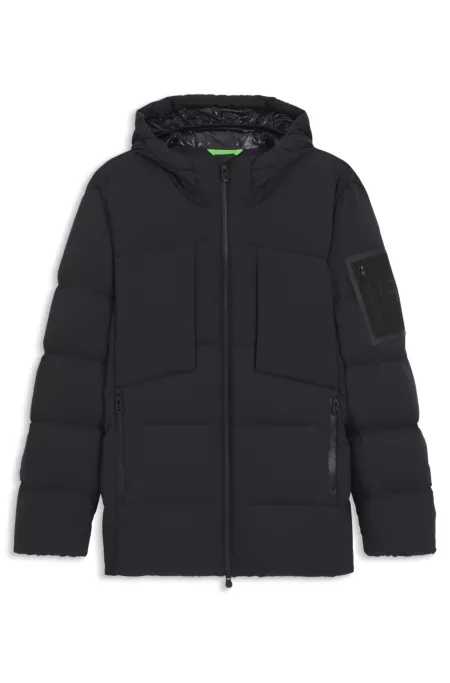 Water-repellent parka jacket with down filling