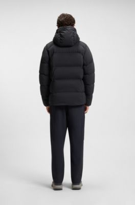 Water-repellent parka jacket with down filling, Dark Blue