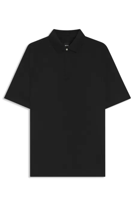 Regular-fit polo shirt with covered placket