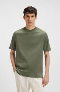 Camiseta regular fit de tejido elástico mercerizado, Verde