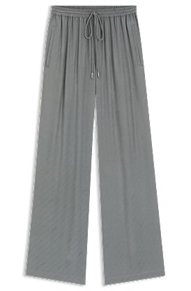 Hose mit weitem Beinverlauf und Logo-Jacquard