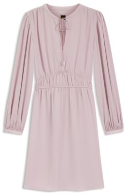 Crinkle-satin mini dress with gathered details, Light Purple