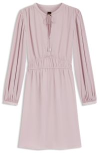 Crinkle-satin mini dress with gathered details, Light Purple