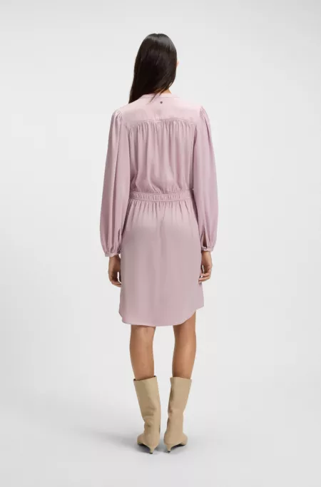 Crinkle-satin mini dress with gathered details