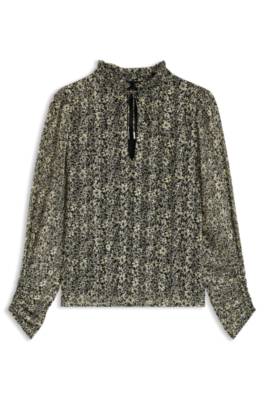 Relaxed-fit blouse in printed seersucker 1
