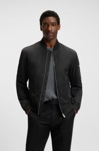 Water-repellent jacket with Double B monogram trim , Black