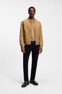 Water-repellent jacket with Double B monogram trim , Beige