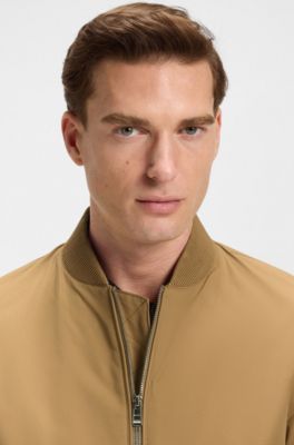 Water-repellent jacket with Double B monogram trim , Beige
