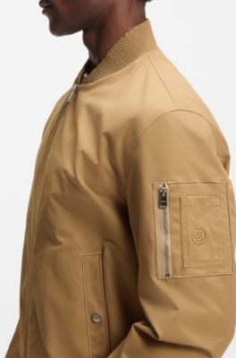 Water-repellent jacket with Double B monogram trim , Beige