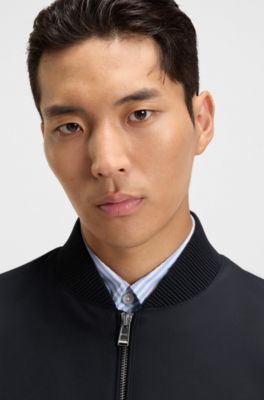 Water-repellent jacket with Double B monogram trim , Dark Blue