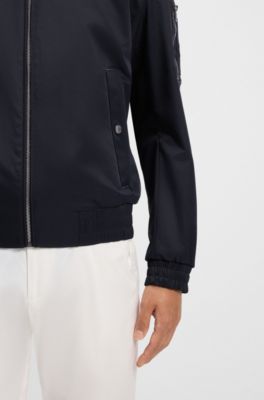 Water-repellent jacket with Double B monogram trim , Dark Blue