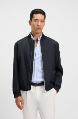 Water-repellent jacket with Double B monogram trim , Dark Blue