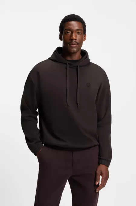 Relaxed-fit hoodie in mercerised cotton