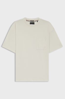 Mercerised-cotton T-shirt with Double B monogram, Natural