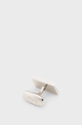 Cufflinks with marble insert, Black