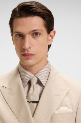 Brass tie clip with marble insert, Black