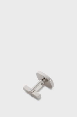 Enamel-insert cufflinks with Double B monogram, Dark Blue