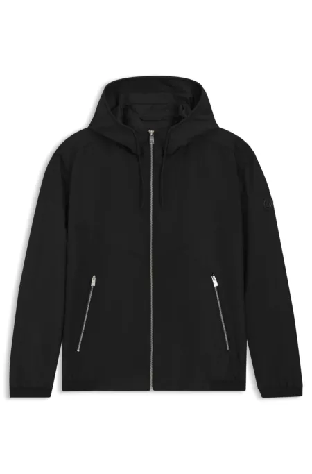 Water-repellent hooded jacket in microfibre poplin