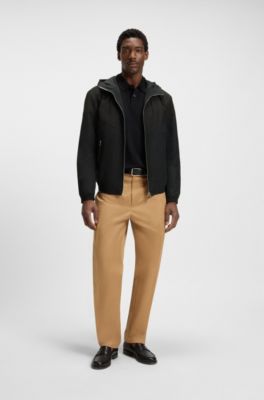 Water-repellent hooded jacket in microfibre poplin, Black