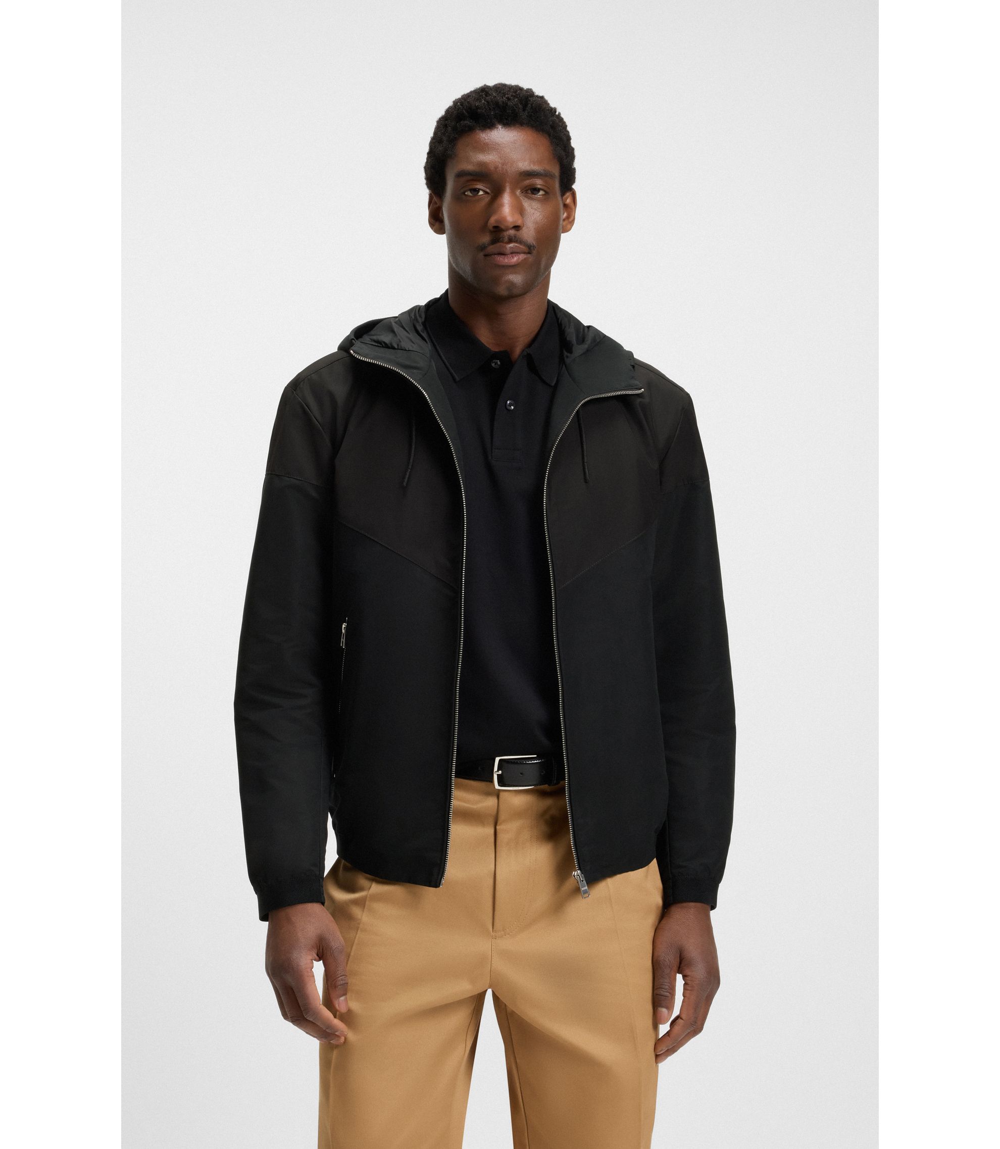 BOSS - はっ水フーデッドジャケット マイクロファイバー ポプリン