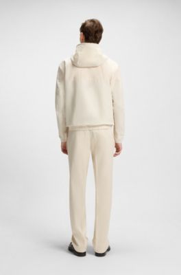 Vattenavst&ouml;tande jacka med huva i poplin av mikrofiber, Naturf&auml;rg