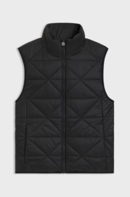 Padded gilet with triangle quilting, Black