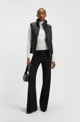 Padded gilet with triangle quilting, Black